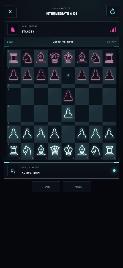 Cyberboard chess match against the P4wn engine.